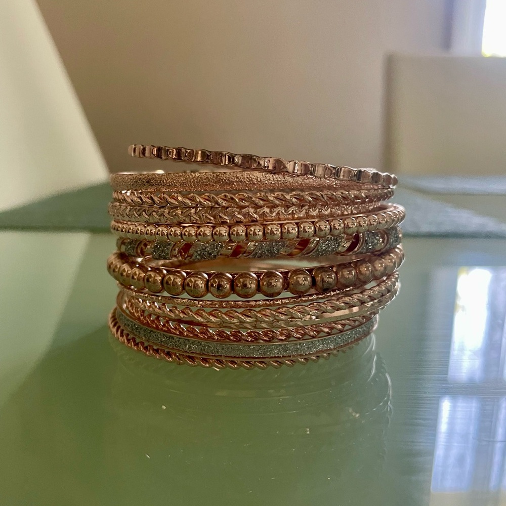 Rose Gold Stackable Bangle Bracelets